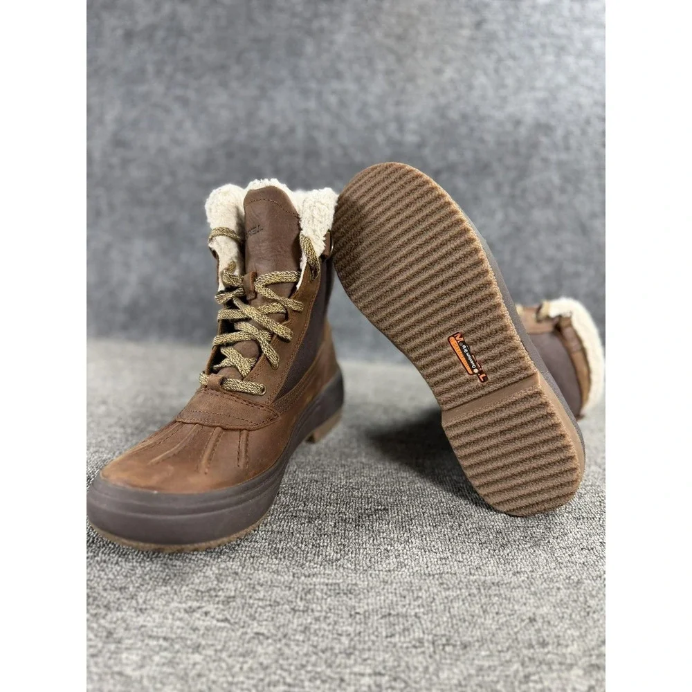 Merrell Boots Womens 9 Brown Leather Faux Fur Lined Insulated Snow J001580
